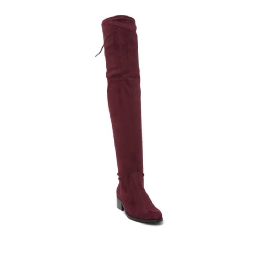 Charles Albert Burgundy Over the Knee Boots